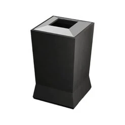 Commercial Zone ModTec Polyethylene/Stainless Steel Trash Can With No Lid, Gunmetal Satin, 39 Gal. (724666)