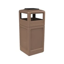 Commercial Zone PolyTec Polyethylene Trash Can With Lid, Nuthatch, 42 Gal. (73396399)