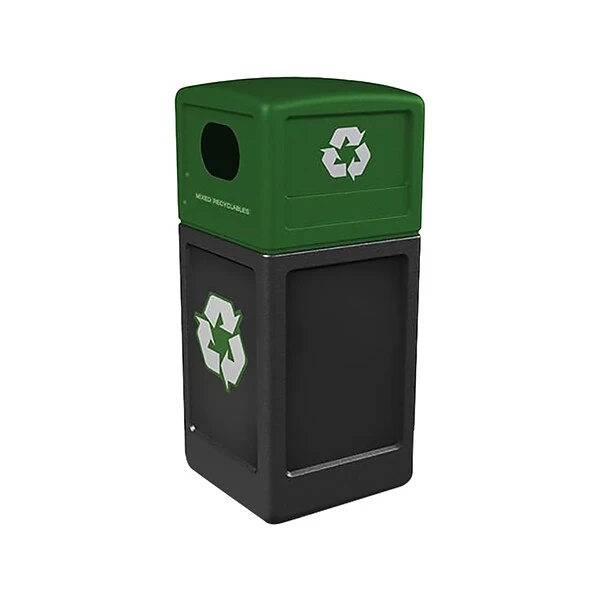 Commercial Zone PolyTec Series Recycle42 Polyethylene Trash Can With Lid, Black With Green Lid, 42 Gal. (74615899) 1 Commercial Zone PolyTec Series Recycle42 Polyethylene Trash Can With Lid, Black With Green Lid, 42 Gal. (74615899)