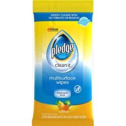 Pledge® Multi-Surface Cleaner Wet Wipes, 25/Pack, 12 Packs/Carton (644080CT)