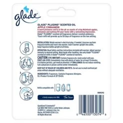 Glade® Glade Plugins Scented Oil, Apple Cinnamon, 2/Pack (315104)