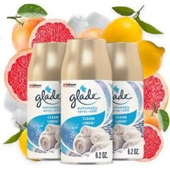 Glade® Glade Automatic Aerosol Air System Refill, Clean Linen, 6.2 Oz., 3/Pack (313810)